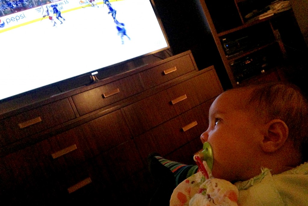 Watching Hockey With Dada